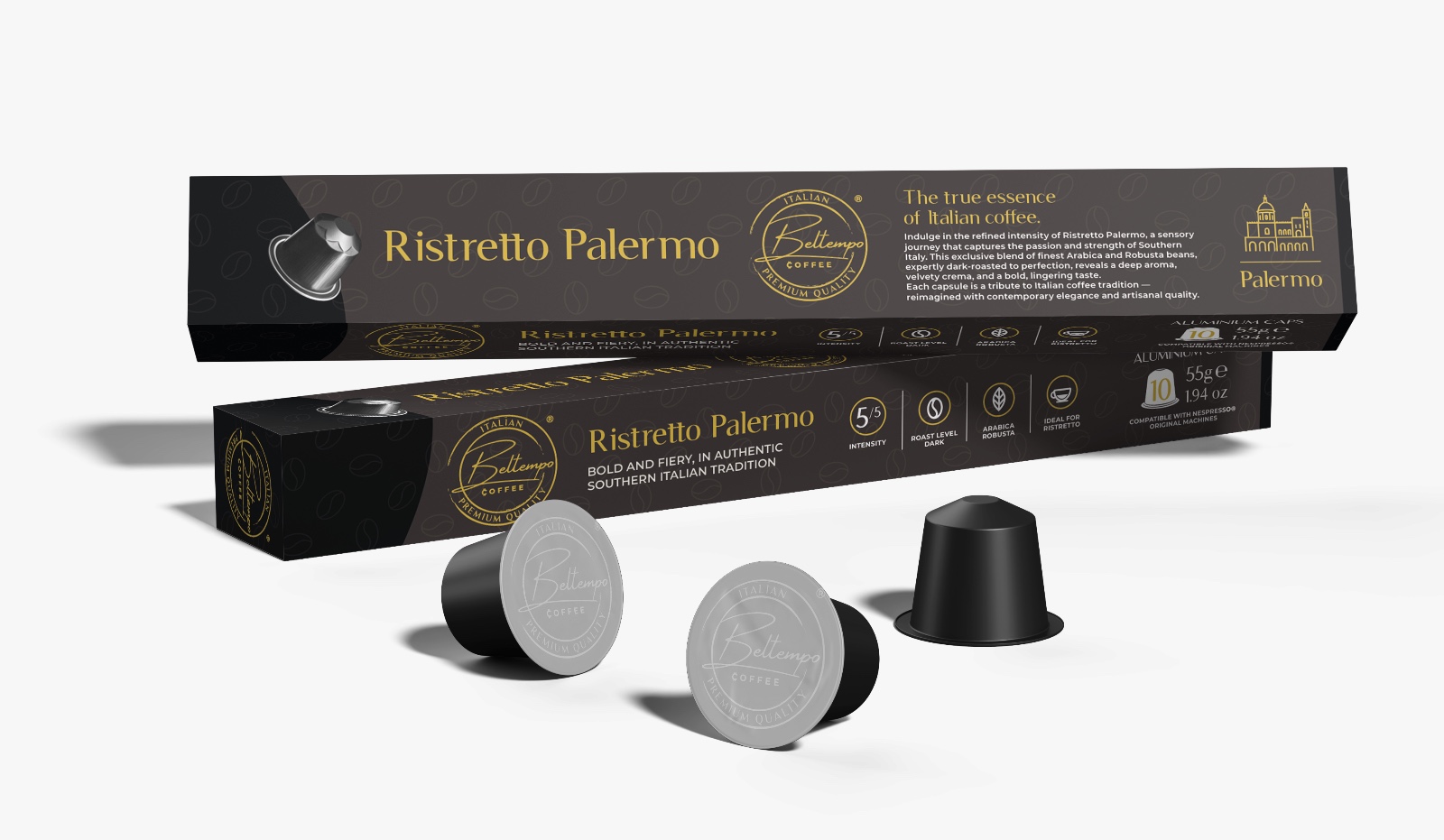 Ristretto Palermo - Kaffeekapseln bestellen & Bitcoin erhalten | Beltempo Coffee